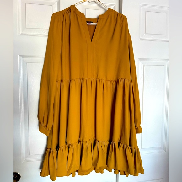 Vince Camuto Mustard Yellow Dress - Picture 1 of 5